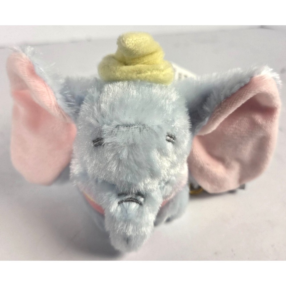 Dumbo Plush Keychain Disney Elephant Bag Charm 4.5 Inch Gold Clip New